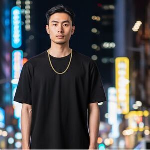 Gold Tone Flat Herringbone Chain Necklace 18” Lightweight Fashion Jewelry